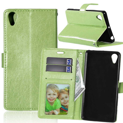 

Green Style Classic Flip Cover with Stand Function and Credit Card Slot for Sony Xperia X Performance