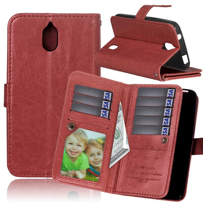 

Brown Style Classic Flip Cover with Stand Function and Credit Card Slot for HUAWEI Y625