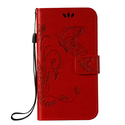 

Crimson Embossed PU Leather Wallet Case Classic Flip Cover with Stand Function and Credit Card Slot for SAMSUNG Z2