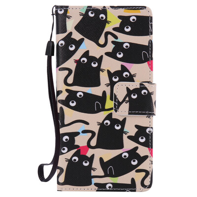 

Cute Kitten Design PU Leather Flip Cover Wallet Card Holder Case for SONY M5
