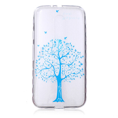 

Blue tree Pattern Soft Thin TPU Rubber Silicone Gel Case Cover for MOTO G3
