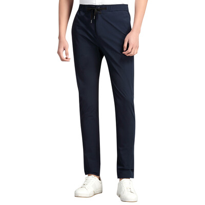 

Red beans Hodo men's business casual fashion atmosphere leather standard decoration men's leisure knit pants S5 black 175 / 92A