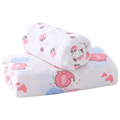 

Like baby elepbaby baby towel washed cotton gauze baby towel neon baby blanket 115X115CM B combination of 2 installed