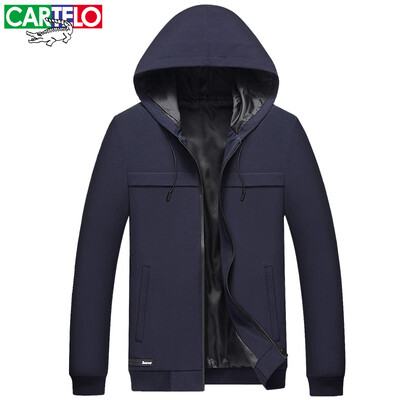 

Cartelo Cartelo куртки мужской моды отдых дикой капюшон Мужчины стильная красная куртка пальто 17030KE88 XL