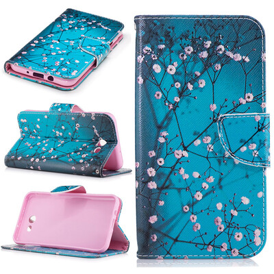 

Plum blossom Design PU Leather Flip Cover Wallet Card Holder Case for SAMSUNG Galaxy J7 2017/J727P