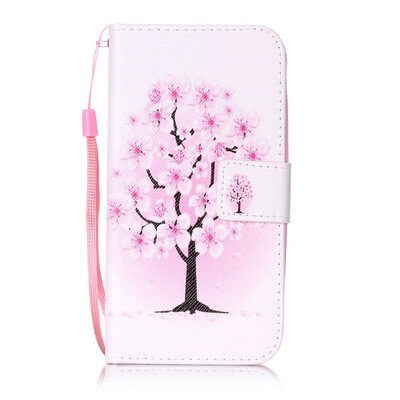 

Peach Blossom Design PU Leather Flip Cover Wallet Card Holder Case for Huawei Y625