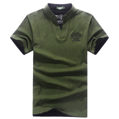 

Jeep Shield (NIAN JEEP) Футболка с коротким рукавом Мужская V-образная вырезка Outdoor Mountaineering Leisure T-Shirt 9251 Army Green 2XL
