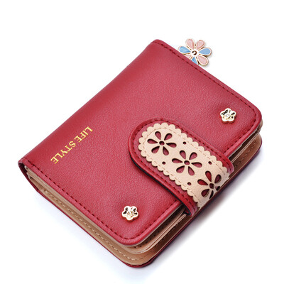 

Name summer MINGXIA wallet lady Korean version of the two fold zipper short wallet hand bag hand bag coin purse MZ117A red