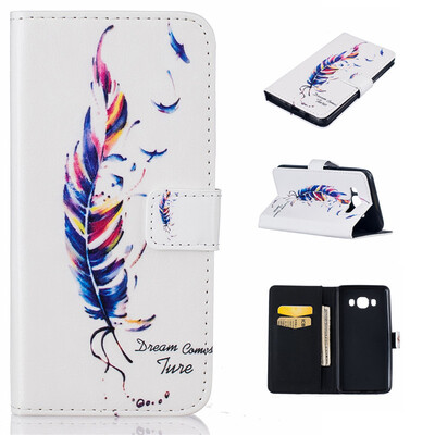 

Синий шлейфы Дизайн Кожа PU откидная крышка карточки бумажника держатель чехол для Samsung Galaxy J5 2016 г. / J510