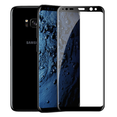 

Lonkey Samsung S8 + закаленная пленка 3D горячекатаная полноэкранная стальная пленка HD взрывозащищенная стеклянная пленка для Samsung Galaxy S8 + (черный)