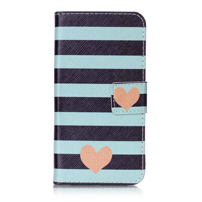 

Blue Stripes Design PU Leather Flip Cover Wallet Card Holder Case for Huawei Y3 II