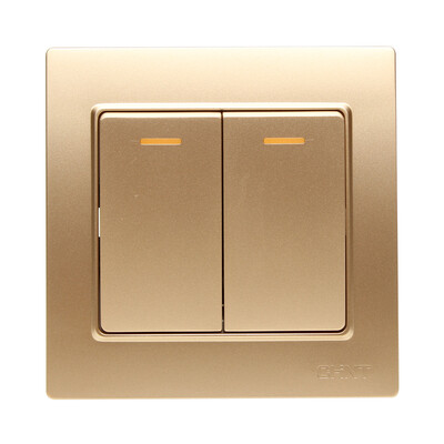 

Zhengtai CHNT socket panel switch socket double open single control champagne gold 7L series