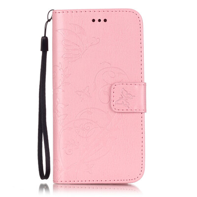 

Pink Flower Design PU Leather Flip Cover Wallet Card Holder Case for IPHONE 7 PLUS