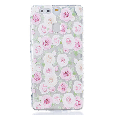 

More roses Pattern Soft Thin TPU Rubber Silicone Gel Case Cover for HUAWEI P9