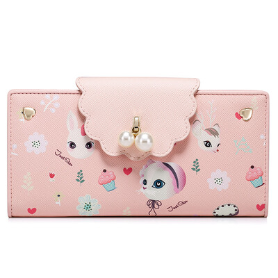 

JUST STAR (JUST STAR) wallet women short paragraph fashion ladies holding bag multi-card wallet wallet tide wave 487 pink