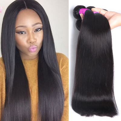 

Unprocessed Malaysian Virgin Hair Straight 3 Bundle Only Malaysian Straight Hair Weave Natural Black Straight Virgin Human Hair