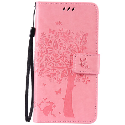 

Pink Tree Design PU Leather Flip Cover Wallet Card Holder Case for LG NEXUS 5X