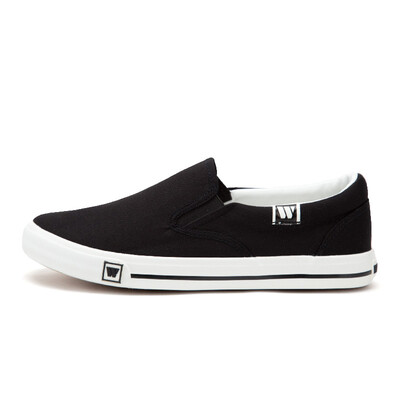 

Backrest warrior men&women spring&summer new canvas shoes men&women low to help couples small white shoes a pedal leisure shoes student flat floor shoes canvas shoes WXY-903T black 44