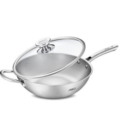

【Jingdong Supermarket】 Ai Shida 32CM three-tier 304 stainless steel wok TV1332 health no coating less fumes Induction Cooker gas stove general