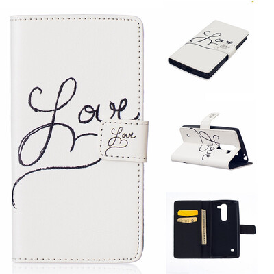 

Love Design PU Leather Flip Cover Wallet Card Holder Case for LG Magna H502
