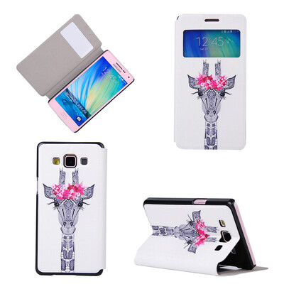 

Giraffe Design PU Leather Flip Cover Wallet Card Holder Case for Samsung Galaxy A3