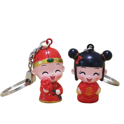 

Golden Torch Keychain Golden Boy Creative Doll Keychain Gift Box Car Girl Bag Pendant Marriage Gift