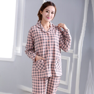 

Antarctic pajamas home service spring&autumn cartoon models lattice men&women on the clubbing suit set X675X20082-2 lattice M