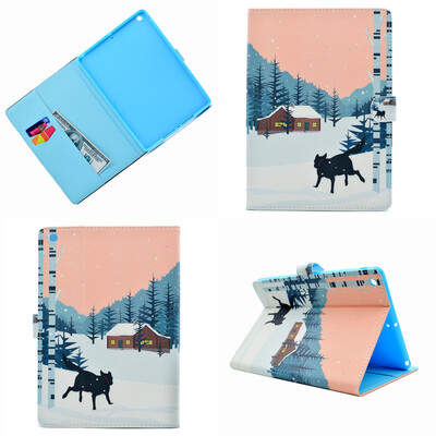

Snow wolf Style Classic Flip Cover with Stand Function and Credit Card Slot for Apple iPad 5/iPad Air
