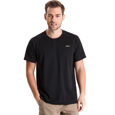 

Carring (clothin) quick-drying T-shirt men's outdoor sports short-sleeved loose round neck breathable quick-drying clothes CT13306 black XL code
