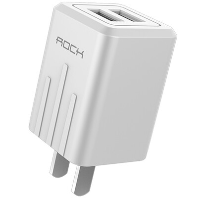 

Locke ROCK Apple Charger Double mouth folding mobile phone charging head for iPhoneX 8 7plus 6s 5 Samsung millet Huawei Meizu flat 21A white