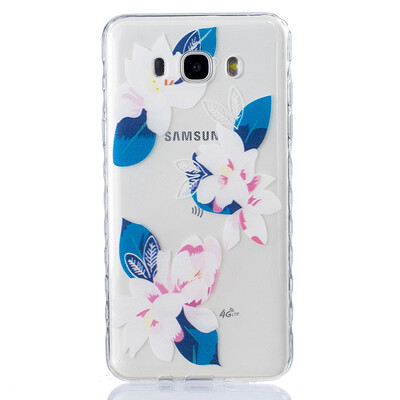 

Purple lily Pattern Soft Thin TPU Rubber Silicone Gel Case Cover for SAMSUNG Galaxy J7 2016/J710