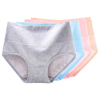 

The United States&Ya Ting 4 installed in the high waist ladies underwear pure cotton crotch triangle underwear female Ma gray sky blue color pink XXL code