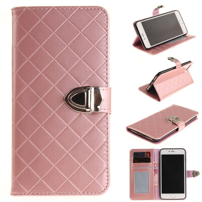 

Pink Classic Flip Cover with Stand Function and Credit Card Slot for IPHONE 7 PLUS