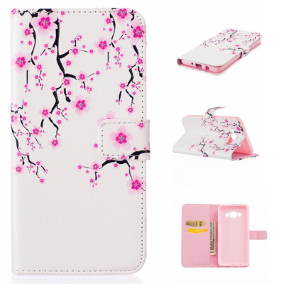 

Цветения сливы Дизайн Кожа PU откидная крышка бумажника карты держатель чехол для SAMSUNG Galaxy J5 2016/J510