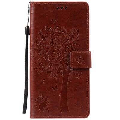 

Brown Tree Design PU Leather Flip Cover Wallet Card Holder Case for SONY XA ULTRA