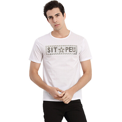 

Acacia bird xiangsiniao t-shirt men's fashion round neck cotton printing trend leisure short sleeve T shirt S2 gray 190 / 104A