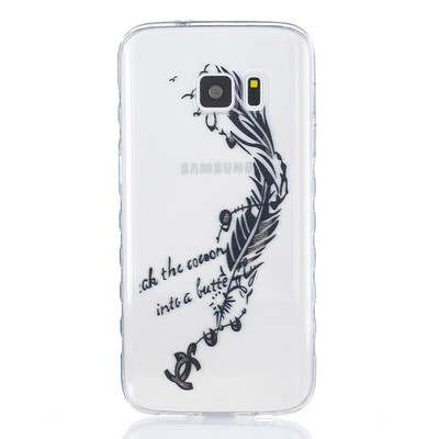 

Black feathers Pattern Soft Thin TPU Rubber Silicone Gel Case Cover for SAMSUNG GALAXY S7