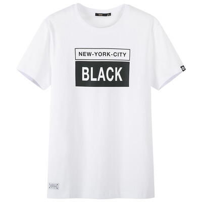 

Semir T-shirt men's students hit color printing color short sleeve T-shirt 19037001217 black XXL