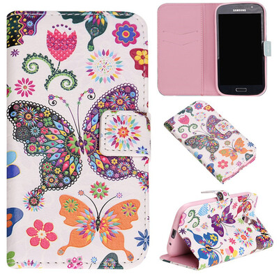 

Colorful Butterfly Design PU Leather Flip Cover Wallet Card Holder Case for SAMSUNG GALAXY Grand Neo Plus I9060