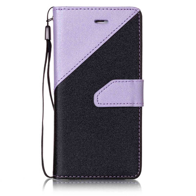 

Black + light purple Design PU Leather Wallet Case Classic Flip Cover with Stand Function and Credit Card Slot for IPHONE 6/6S