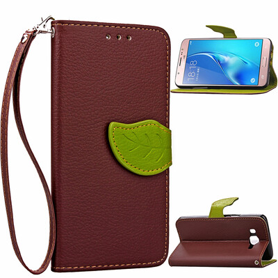 

Brown Design PU Leather Flip Cover Wallet Card Holder Case for Samsung Galaxy J52016J5108