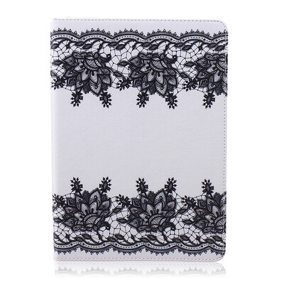 

Lace Style Embossing Classic Flip Cover with Stand Function and Credit Card Slot for iPad Air/5