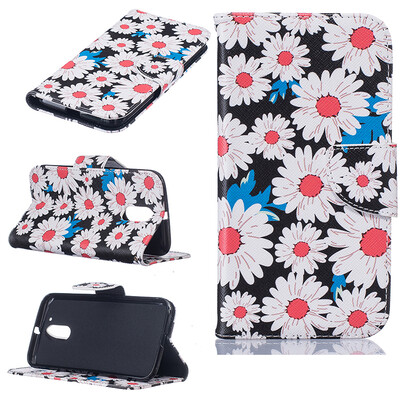 

Chrysanthemum Design PU Leather Flip Cover Wallet Card Holder Case for Moto G4/G4 Plus