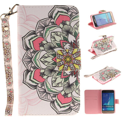 

Multilateral flowers Design PU Leather Flip Cover Wallet Card Holder Case for SAMSUNG GALAXY J1 2016 /J120