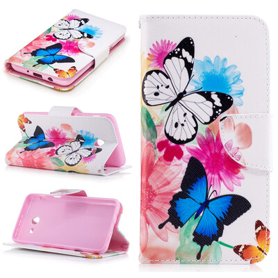 

Two Butterflies Design PU Leather Flip Cover Wallet Card Holder Case for SAMSUNG Galaxy J5 2017/J530