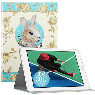 

Иллюстратор Новый Apple iPad iPad 2017 новый iPad7 защитный футляр для снятия мультфильма Case 9,7-дюймовый кожаный иллюстратор серии Alice Bunny