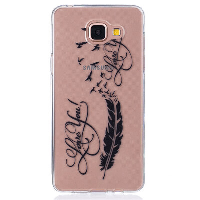 

LOVE Feathers Pattern Soft Thin TPU Rubber Silicone Gel Case Cover for SAMSUNG GALAXY A5 2016A510