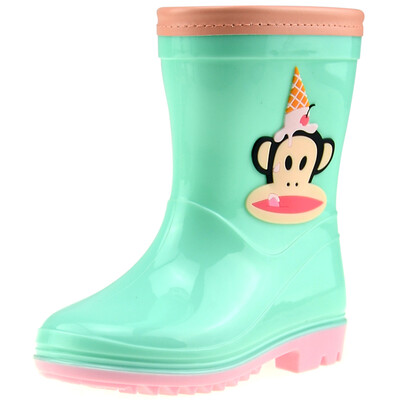 

PaulFrank рот обезьяны детские ботинки дождя мужские и женские ботинки младенца ботинки способа PF1003 зеленые 24 ярда
