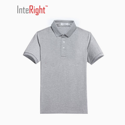 

INTERIGHT Jingdong quality manufacturing 50S cotton double beads to free hot men business casual POLO shirt flowers gray  code
