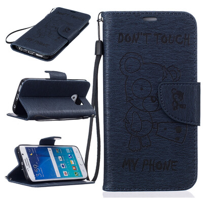 

Blue Bear Embossed PU Leather Wallet Case Classic Flip Cover with Stand Function and Credit Card Slot for SAMSUNG GALAXY S6 Edge